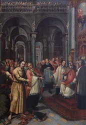 Norbert van Xanten ontvangt op Stille Zaterdag 1115 de diaken- en priesterwijding door de aartsbisschop van Keulen